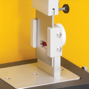 The Bi-Layer Shear Jig is a guillotine type device used to measure the force needed to separate the layers of a multi-layer tablet.